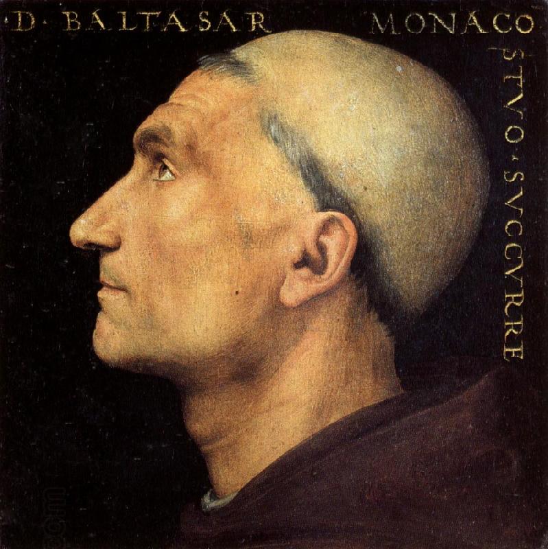 PERUGINO, Pietro Portrait of Baldassare Vallombrosano China oil painting art